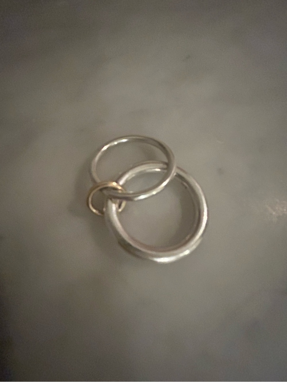Spinelli Kilcollin Sterling Silver Interlocking Ring Set with 18k Gold interlock